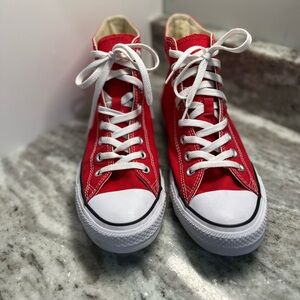 Converse Red and White High-Top Sneakers